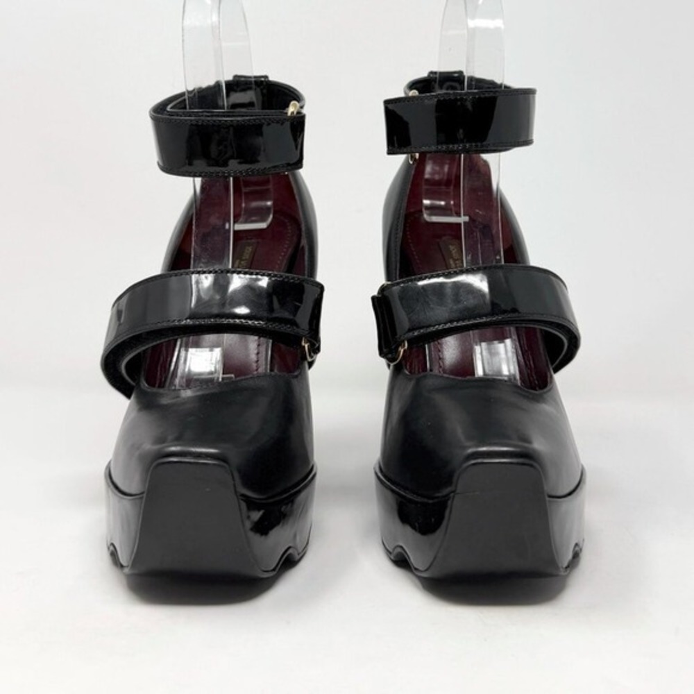 Louis Vuitton Black Leather Platform Heels Sandals EU 38.5‎ - Picture 5 of 10
